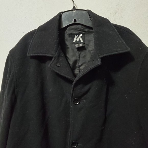 Giii Apparel Black Button Up Cashmere Pea Coat Size L - Picture 4 of 8
